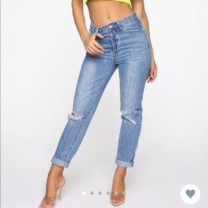 Blue Wash Boyfriend Jeans